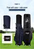 PGM Hard Shell Telescopic Golf Bag, Four-Wheel Push-Type, Waterproof, with Double Bag and Inverted Club Holder for Men and Women