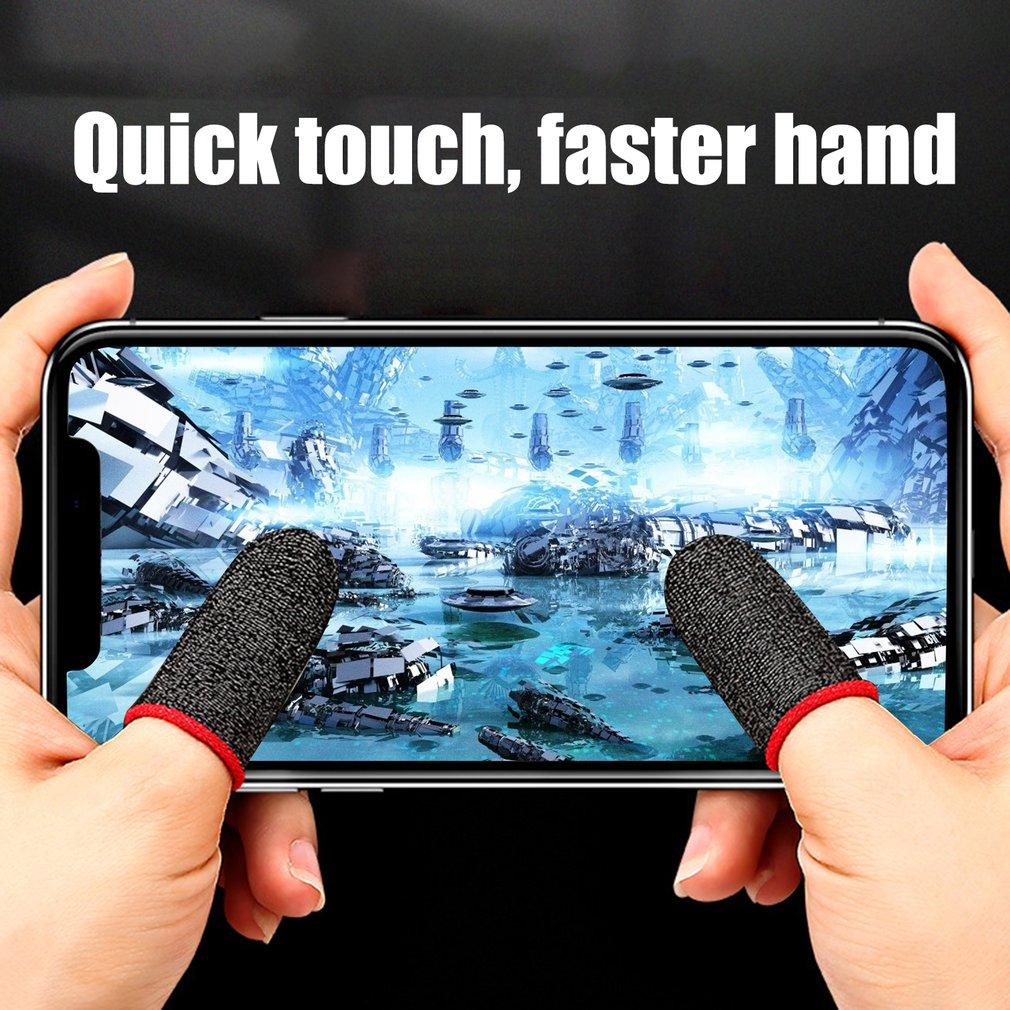 1 Pair Super Thin Gaming Finger Sleeve Game Controller Sweatproof Gloves Breathable Fingertips For Mobile Games Touch Screen Finger Cots Cover
