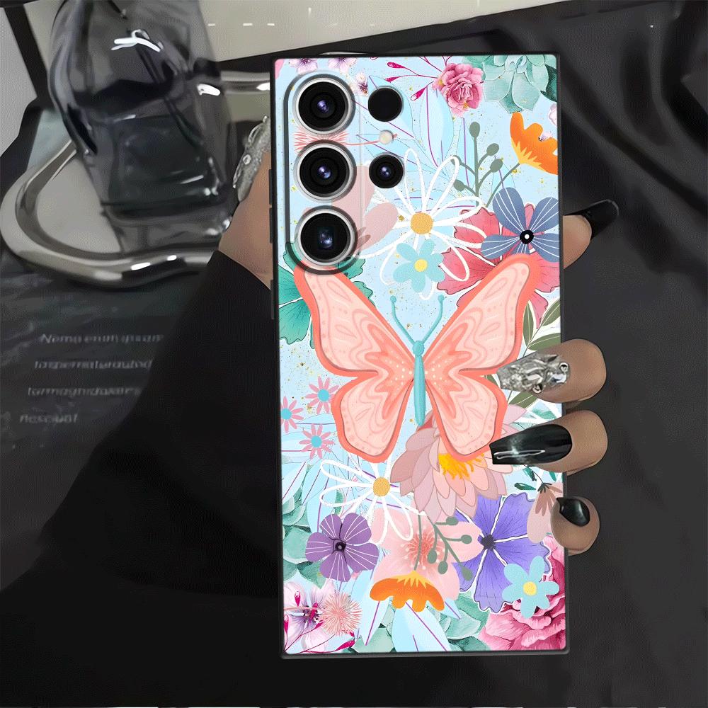 Cartoon Butterfly Flower Funda Phone Cover Case for Samsung Galaxy S26 Ultra S25 Plus S24 S20 Ultra S23 Note 20 8 9 10 S10 S9
