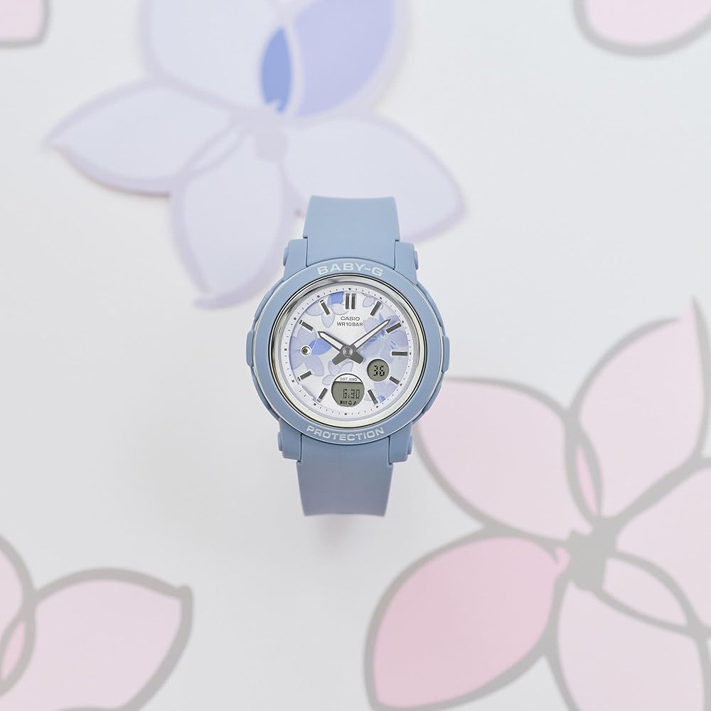 Женские часы Casio Baby-G BGA-290FL-2AJF Синие Аналоговый дизайн Водонепроницаемые