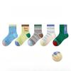1-12 Years Children's Socks 5 Pairs Spring Summer Cartoon Ultra-thin Mesh Stockings Plaid Sock