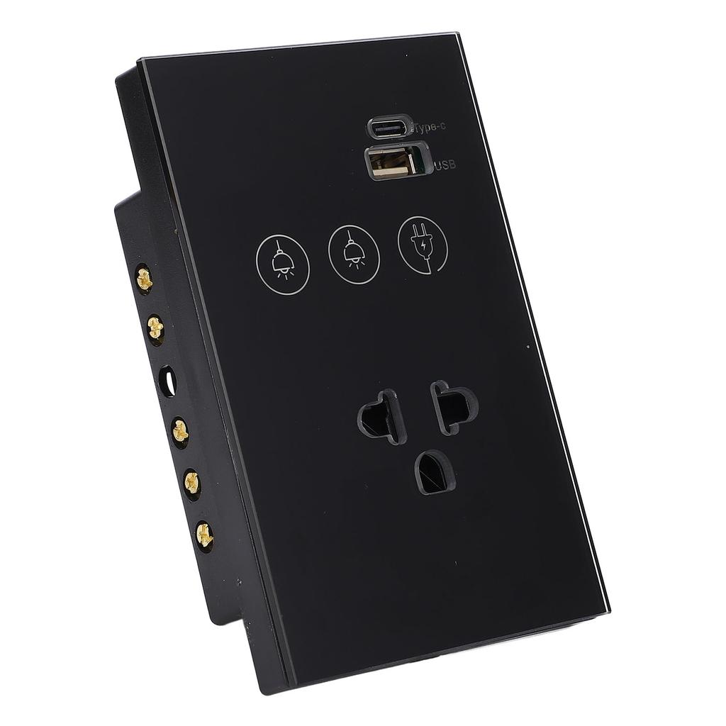 Smart Wall Outlet 2.4G WiFi Touch Light   Voice Remote Control Smart Plug with USB and Type C   Port for  