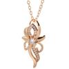 Kinel Luxury Rose Gold Crystal Flower Pendant Necklace