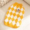 Autumn and Winter Dog Checkerboard Corgi Sweater Medium and Small Dog Warm Knitted Sweater Dachshund Pet Clothes
