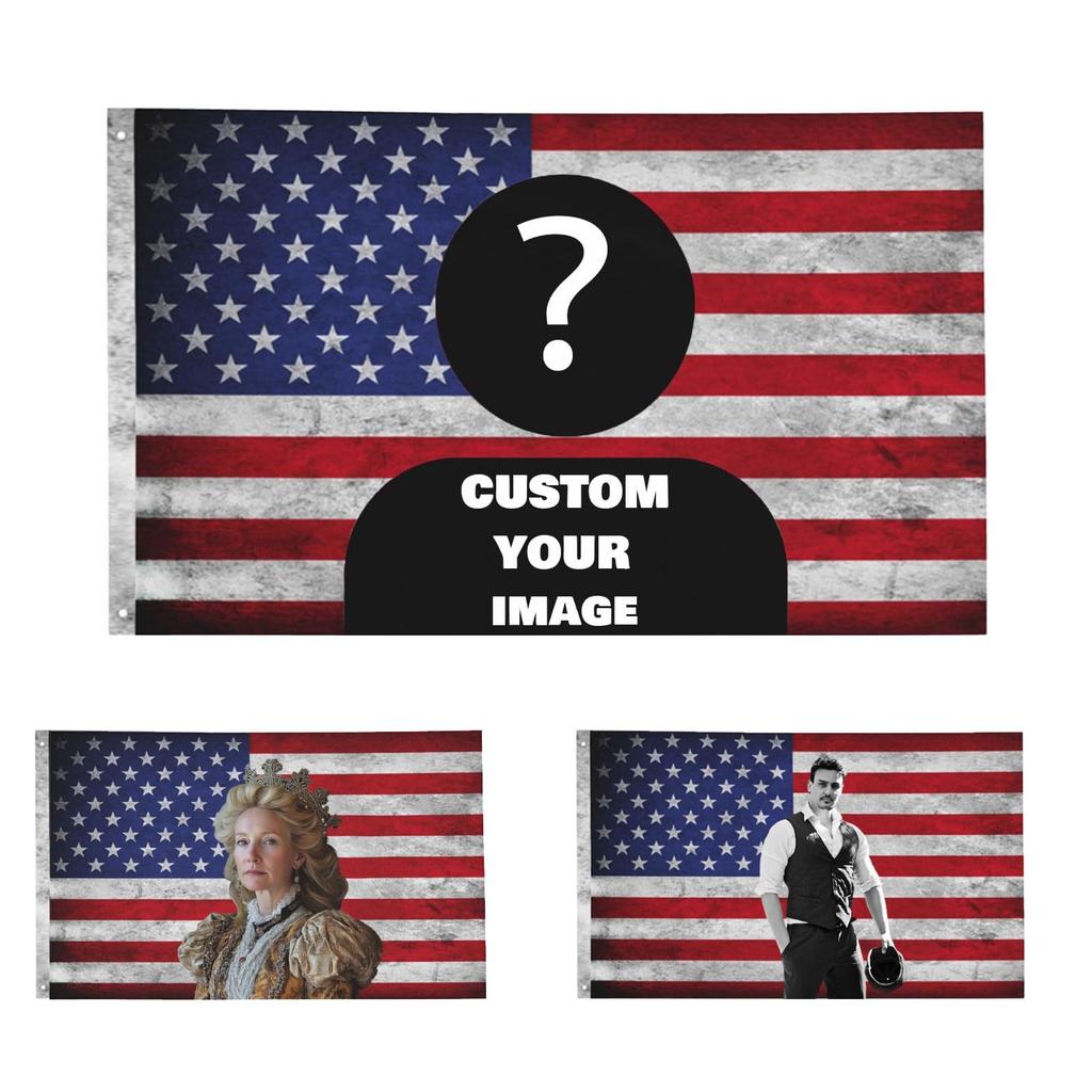 Персонализированный флаг Заказной американский флаг 5x8 футов Дизайн вашего изображения Веселый гобелен Постер для общежития Гостиная Спальня Украшение