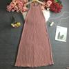 Women's Summer Sleeveless Suspender Dress Korean Style Beach Long Dresses Sundress