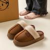 Suede Cotton Slippers Winter Home Shoes Warm Non-slip Thickened Plush Slippers