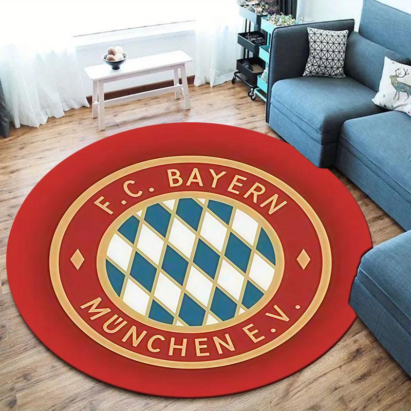 Круглый ковер FC Bayern Munchen, Ковер для гостиной, спальни, дивана, игровой комнаты, Нескользящий коврик для пола
