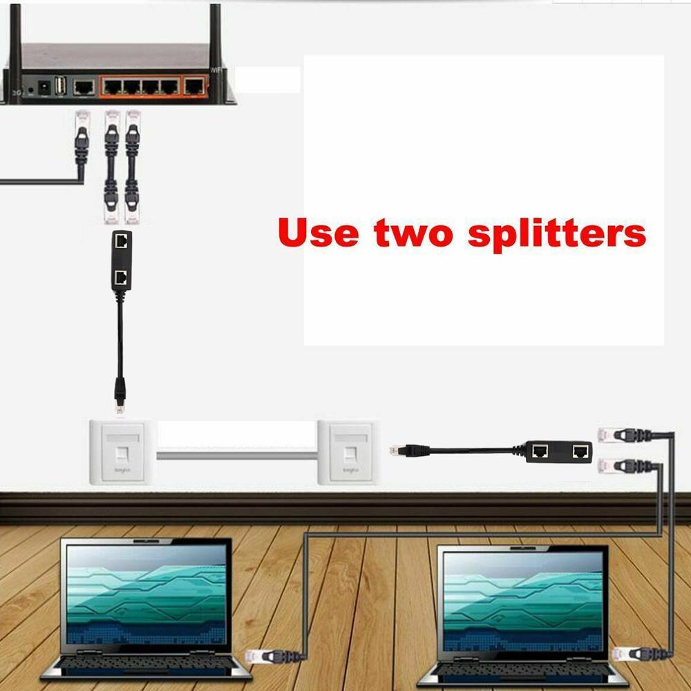 Разветвитель RJ45 1 на 2 / 1 на 3 направления Сетевой адаптер Cat5 Cat6 Cat7 LAN Ethernet-кабель для расширения сети