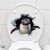 3D пингвин настенная наклейка водонепроницаемая ванная комната наклейка крышка унитаза сломанное настенное искусство