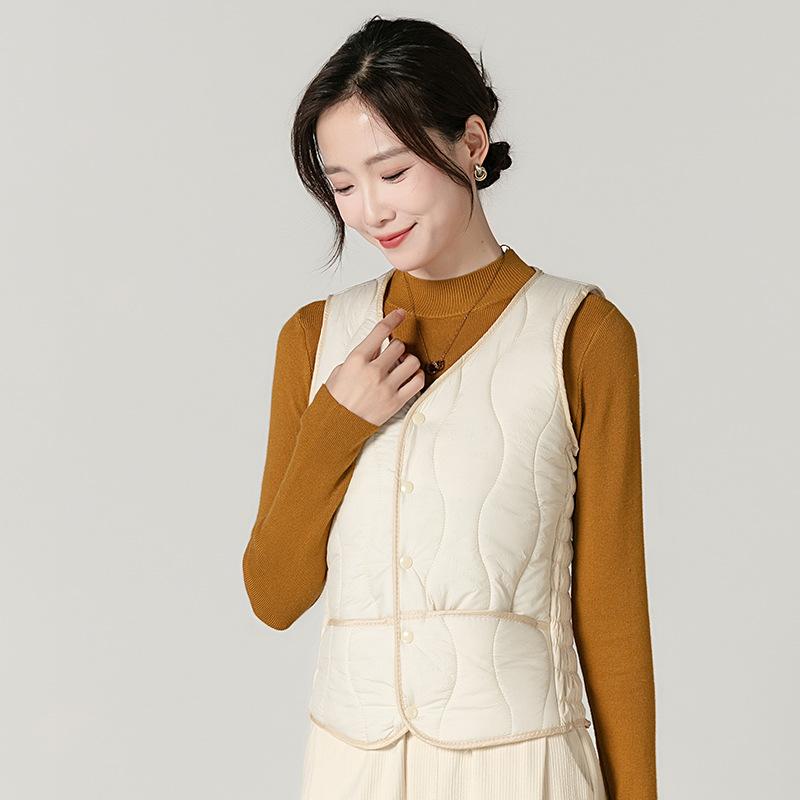 Autumn and Winter Waistcoat Ladies Plus Velvet Fashion Korean Version of The Wild Waistcoat Thickened Warm Inner Wear Slim Outer Wear