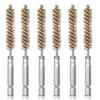 Pack of 6 Hex Shank Twist Stainless Steel and Cleaning Hand Polishing Rust Brass Bore Brush for Power Drills and Impact Drivers Brushes, Brass, Tool,