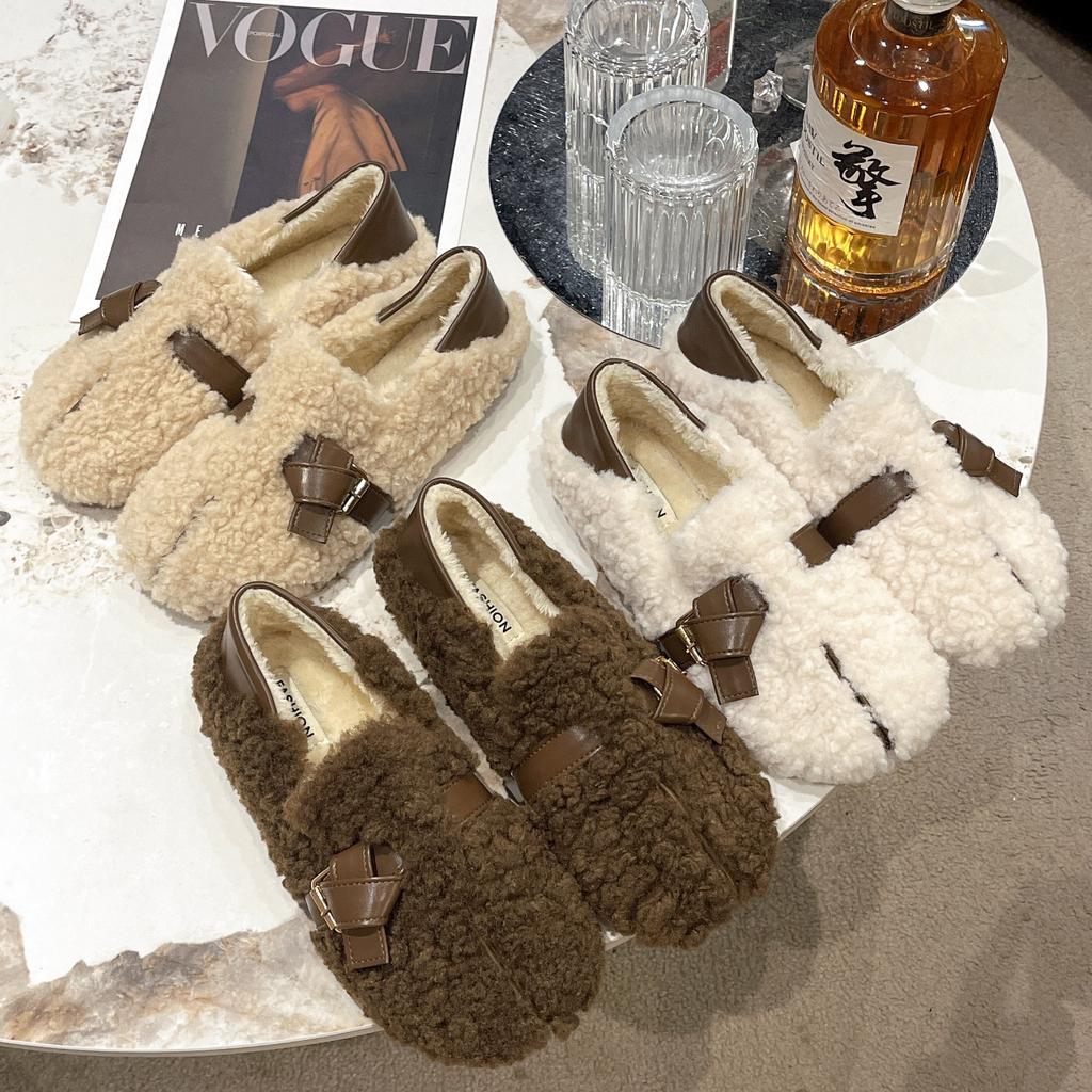 Обувь женская на плоской подошве мокасины с мехом с круглым носком осенние повседневные женские кроссовки платье мокасины осень-зима досуг пряжка ремешок флок резина