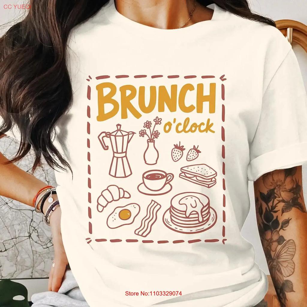 Футболка Brunch Oclock Летняя Модная Любитель Завтрак Еда Для Гурмана винтажная Стиранная Мягкая Дышащая Удобная Унисекс мужская