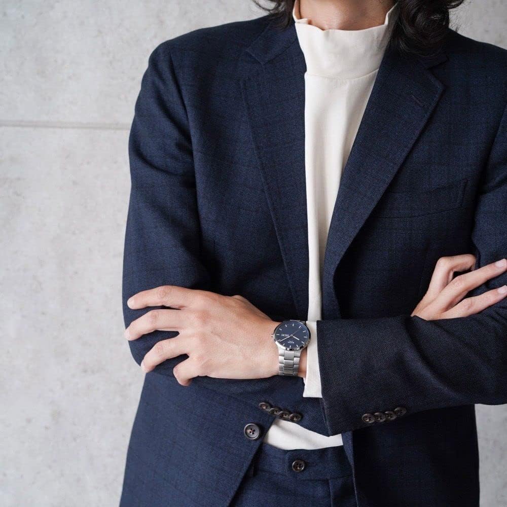 Мужские часы BOCCIA TITANIUM, полностью титановые, гипоаллергенные, темно-синие/серебристые, 3649-02 [Официальный японский продукт]