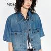 MO&Co. Women's Denim Short-Sleeve Jacket