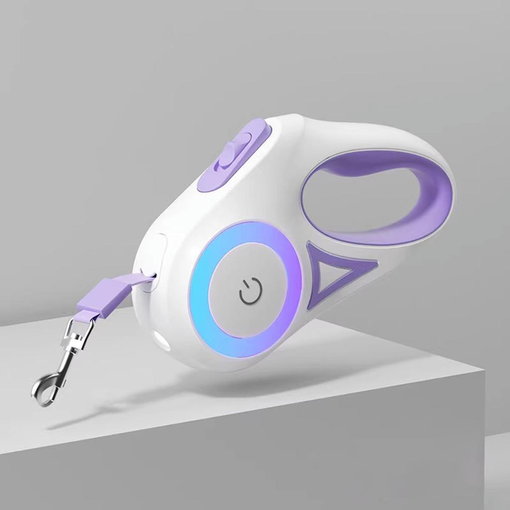 Retractable Dog Walker Retractable Leash for Small and Medium-sized Dogs With Flashlight and Ambient Light Nighttime Safety