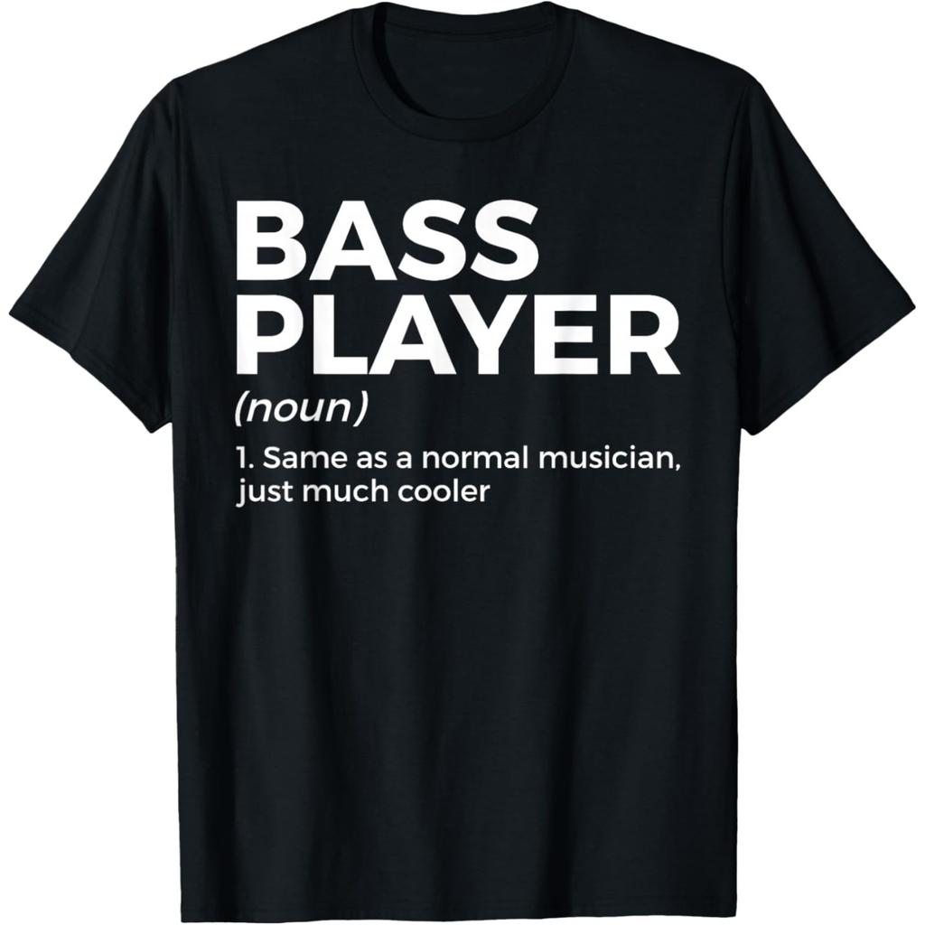 Bass Player Definition Bassist for Musicians T Shirts Great Gift Idea for Christmas Guitar Humor Tee Short Sleeve Loose Clothing