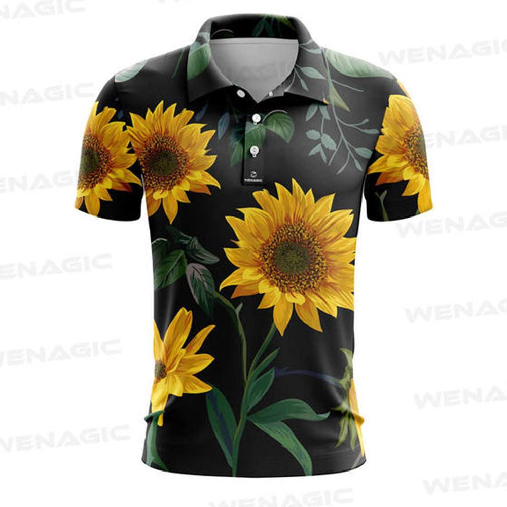 Men's Short Sleeve Golf Shirt Printed T-Shirt Quick Drying Breathable Jersey Outdoor Sports