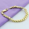 925 Silver 8mm Gold Sideways Bracelet For Men Fashion Silver Jewelry Gifts