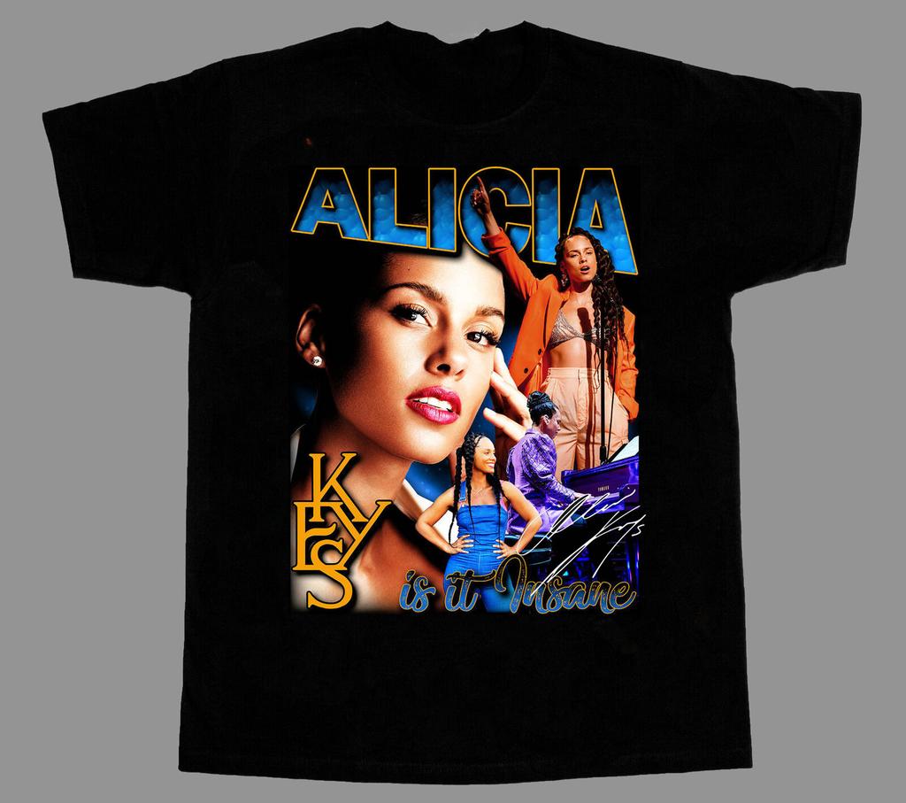 Collection Alicia Keys Singer Gift For Fan Black S-2345XL Men T-Shirt Unisex T-Shirt