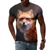 Fashion Personality Fox Graphic T Shirts Summer Men Casual Animal Pattern Printing T-shirt Hip Hop Harajuku Style T-shirt Top