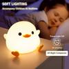 Silicone Duck LED Night Light Children's Birthday Gift Soft Light Eye Care USB Charging Timing Automatic Clap Sleeping Lamp