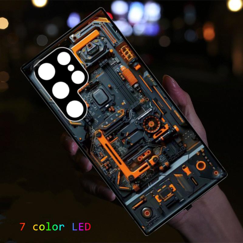 Машинная разработка PCBA Светодиодная подсветка Чехол для телефона Для Samsung A54 A53 A17 A56 A55 A15 A16 S25 S24 S23 S21 S22 Ultra Flash Стеклянная крышка