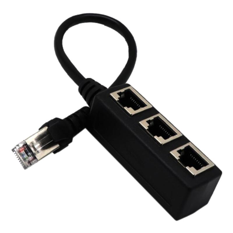 Разветвитель Ethernet-кабеля Сетевой адаптер Разветвитель Ethernet 1 к 3 кабелю Rj45 Lan Ethernet Адаптер-разъем