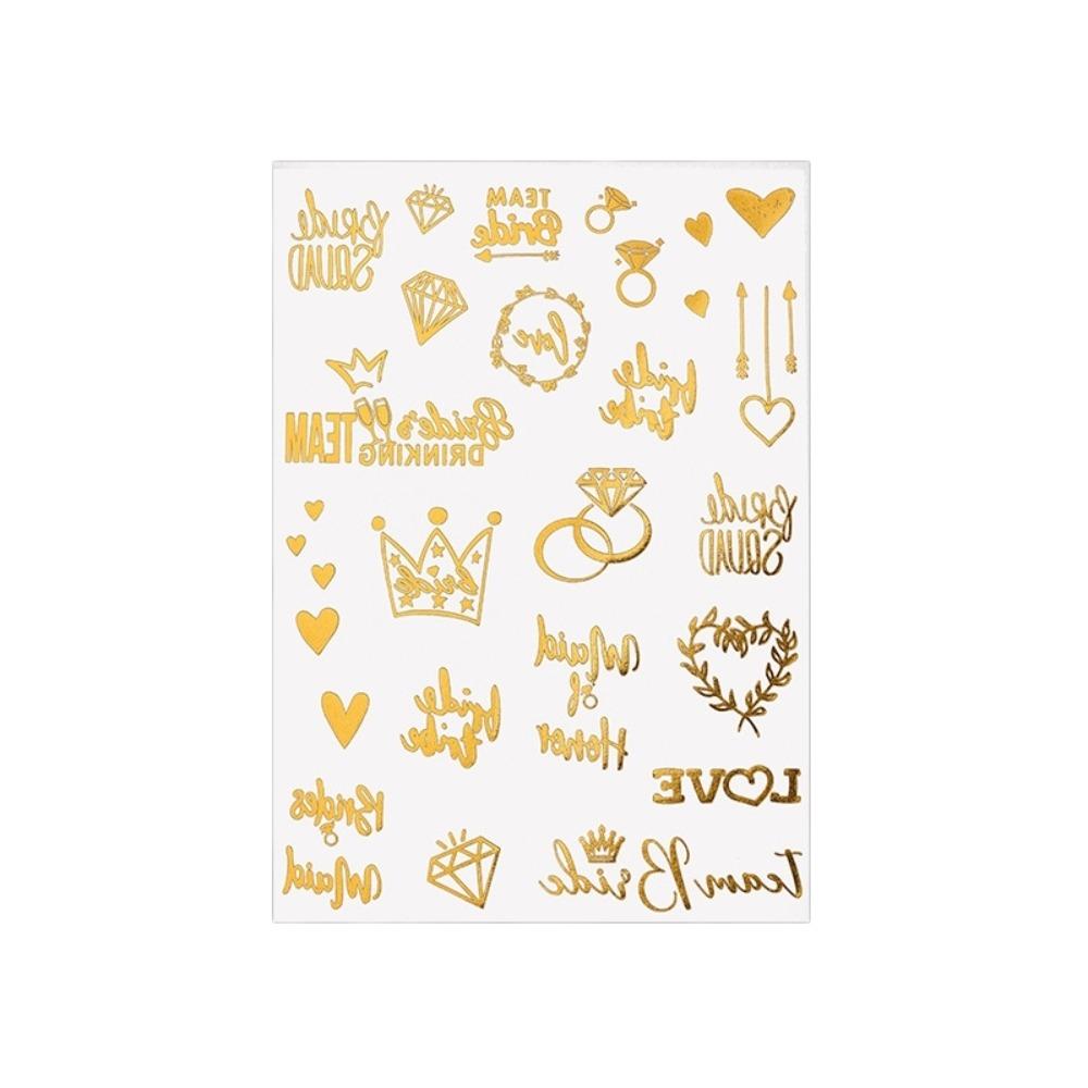 Instant Gold Stamping Tattoo Stickers Fake Body Art Sticker Temporary Tattoo Finger Hand Legs Arm