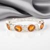 Цитрин Драгоценный камень 925 Стерлинговое серебро Ювелирные изделия Ручной работы Браслет 8" Подарок для жены RB-4-9
