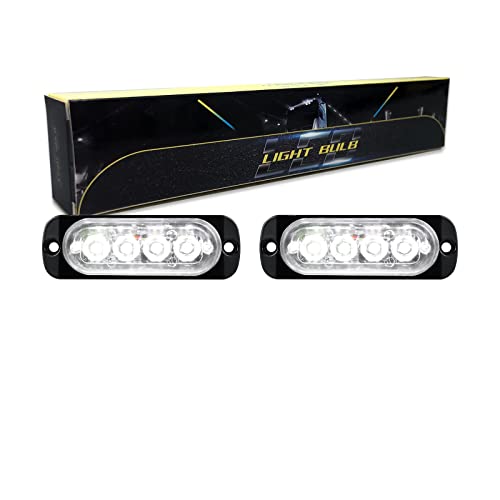 RIGIDON 2 шт. 8,5 см стробоскопический светодиодный фонарь 12 Вт 12-24 В 4 светодиода аварийный стробоскопический фонарь аварийная лампа идеально подходит для грузовика мигающий фонарь (белый)