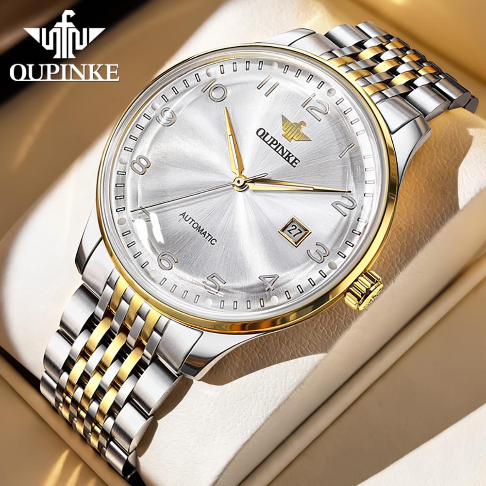 OUPINKE 3319 Imported Automatic Mechanical Watch for Men Sapphire Mirror Stainless steel Top Luxury Men's Watches
