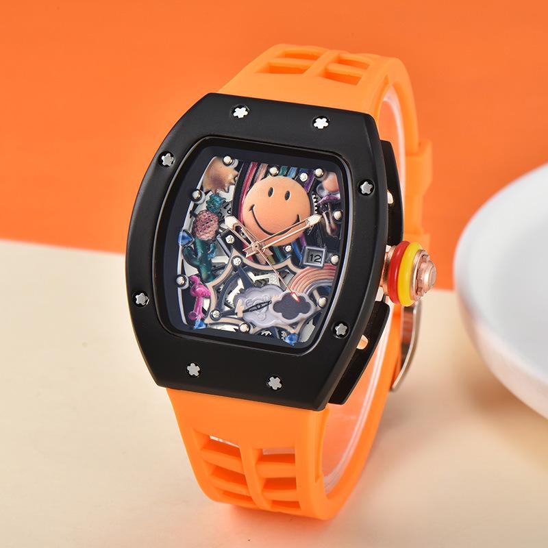 Мужские кварцевые часы из чистого белого вина с циферблатом в форме бочки, календарем и секундной стрелкой