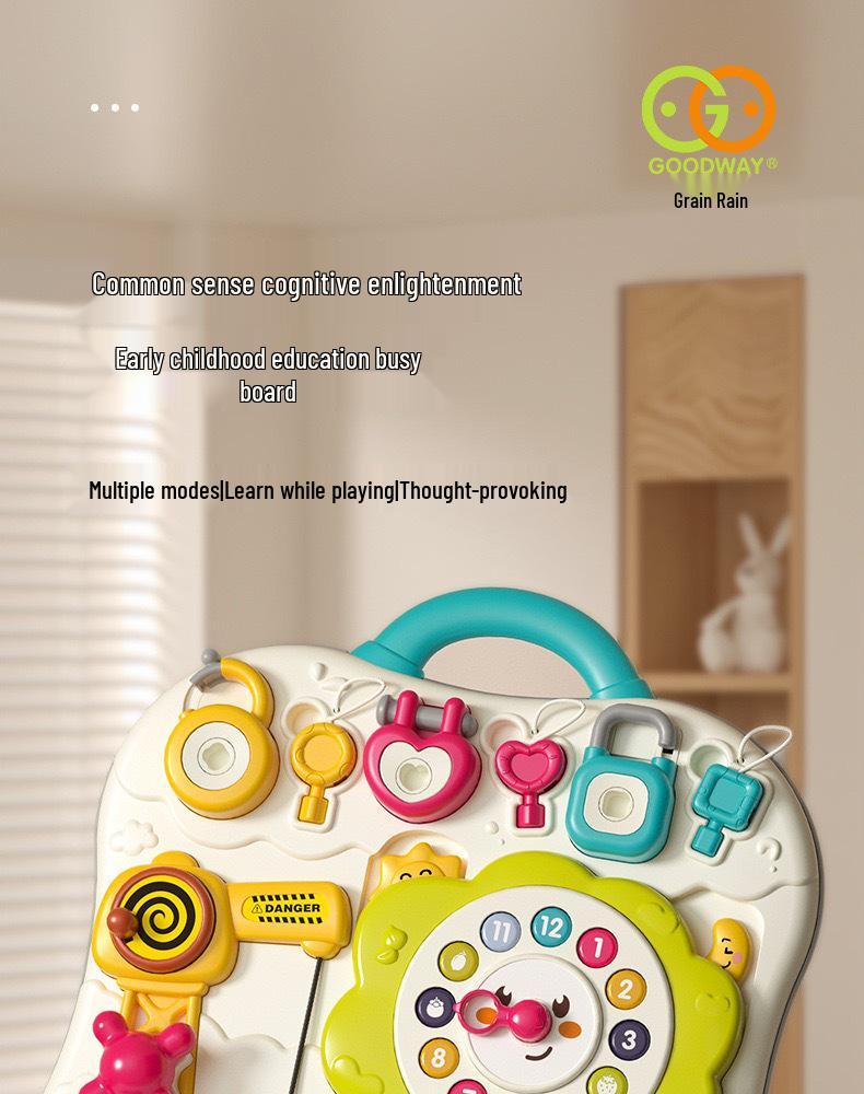 Монтессори Бизиборд: Развивающая игрушка для младенцев и малышей 1-3 лет, игрушка с шариковым замком для раннего обучения.