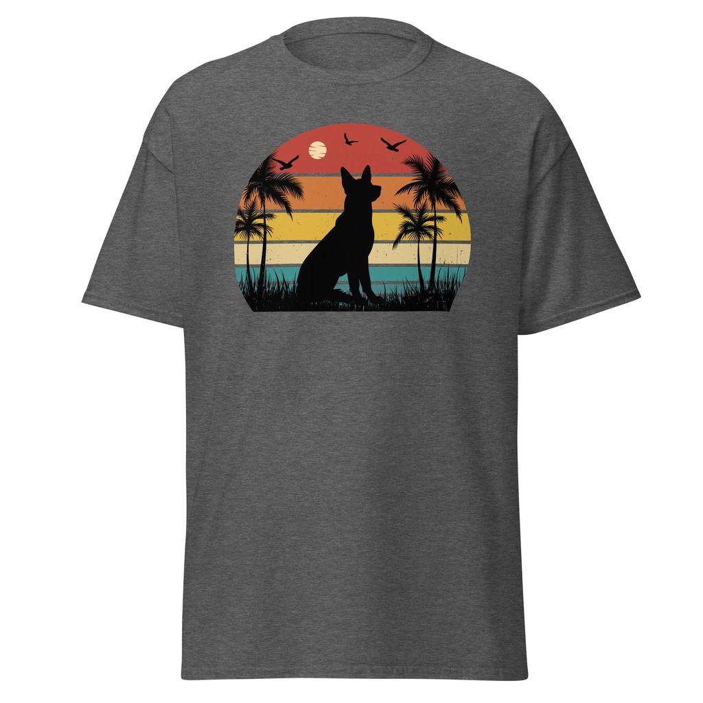 Retro Sunset Dog Unisex T-Shirt, pet animal nature classic hound pup canine