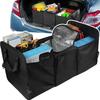 Auto Trunk Organizer Car Rear Boot Organiser Storage Bag Grocery Cargo Tools Container Food Cool Drink Cooler Foldable Collapsible Travel Bag Car