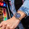 MARK FAIRWHALE NEW Desgin Rotating Colorful Diamonds Dial Men Watch Quartz Wristwatch Stainless Steel Waterproof Watch for Man