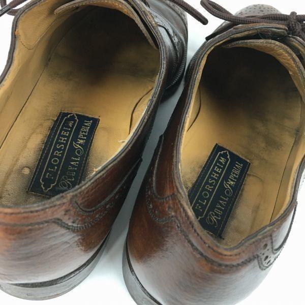 FLORSHEIM Royal Imperial Сделано в Италии Туфли с перфорацией на мыске Коричневые размер 7.5D 25.0-25.5 Мужские(ИСПОЛЬЗОВАЛ)
