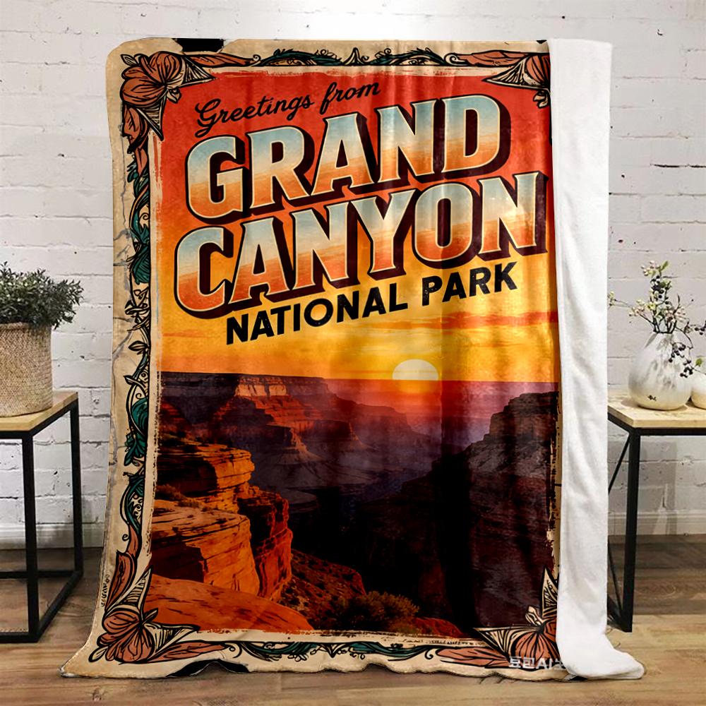 Grand Canyon National Park Sunset View Flannel blanket for bedroom, living room, sofa, and nap sofas.