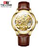 TEVISE Watch Мужские полые модные кожаные мужские часы Светящиеся в темноте автоматические механические часы
