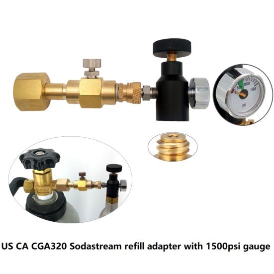 CGA320/W21.8 Производитель газировки CO2 Карбонатор Цилиндр Резервуар для заправки Адаптер Заправочный комплект Распродажа Товары