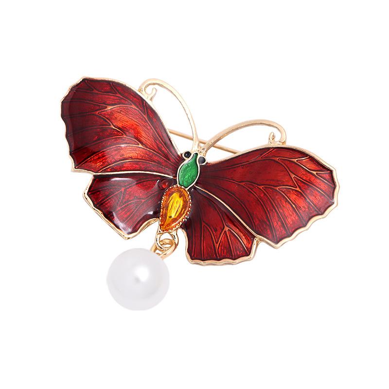 Женская брошь с жемчугом и бабочкой, булавка, кристалл, корсаж, аксессуары для одежды «сделай сам»