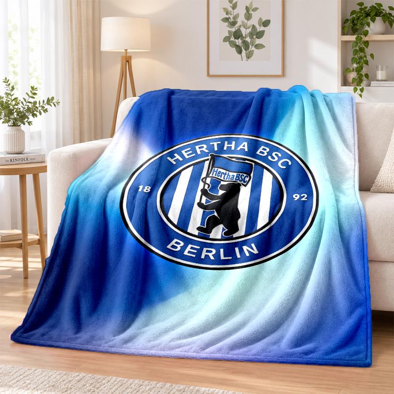 Фланелевое одеяло с принтом Hertha BSC FC Теплое и уютное покрывало для кровати для домашнего декора
