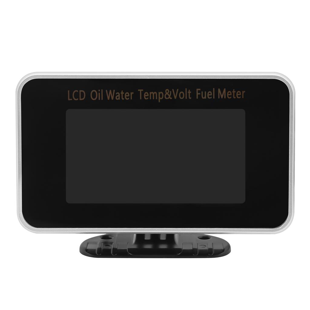 Digital LCD Gauge 4 IN 1 Water Temperature+Oil Pressure+Fuel Level Gauge+Voltage+Temp Joint Adapter Sensor for Car Truck 12V24V