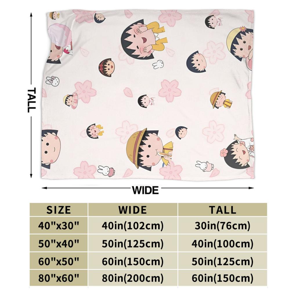 Comfortable chibi maruko chan Japan Anime Blanket Accessories Bedding Decorative Throw Blanket Warm Velvet for Travel