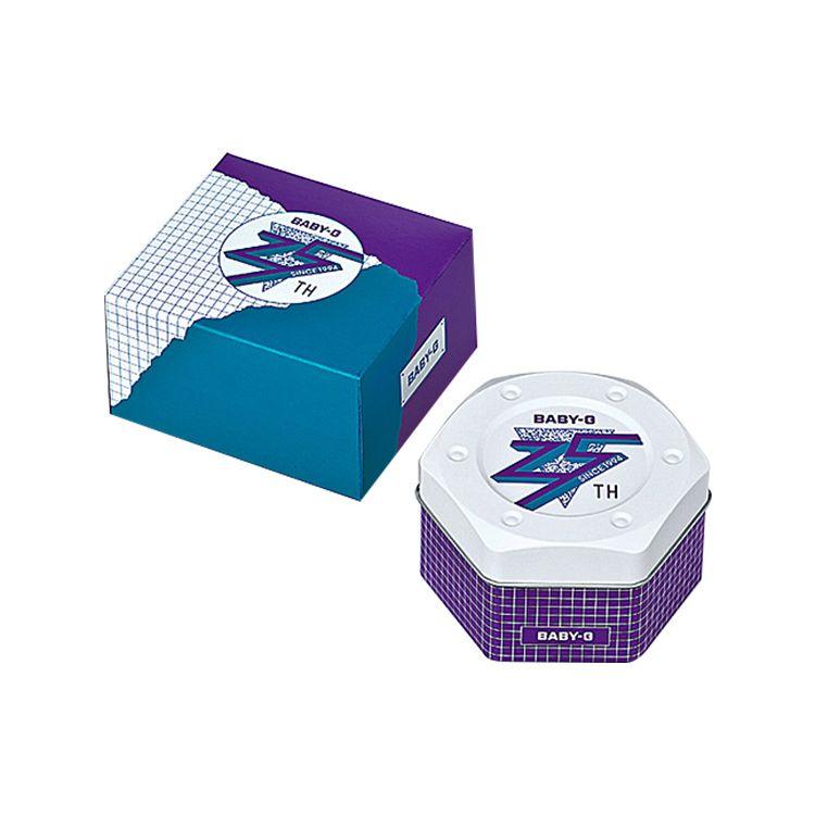Casio Baby-G 25-й юбилей Классические квадратные часы с ЖК-дисплеем Спортивные Водонепроницаемые Кварцевый механизм Ремешок из смолы Женские часы Серый BGD-525F-6