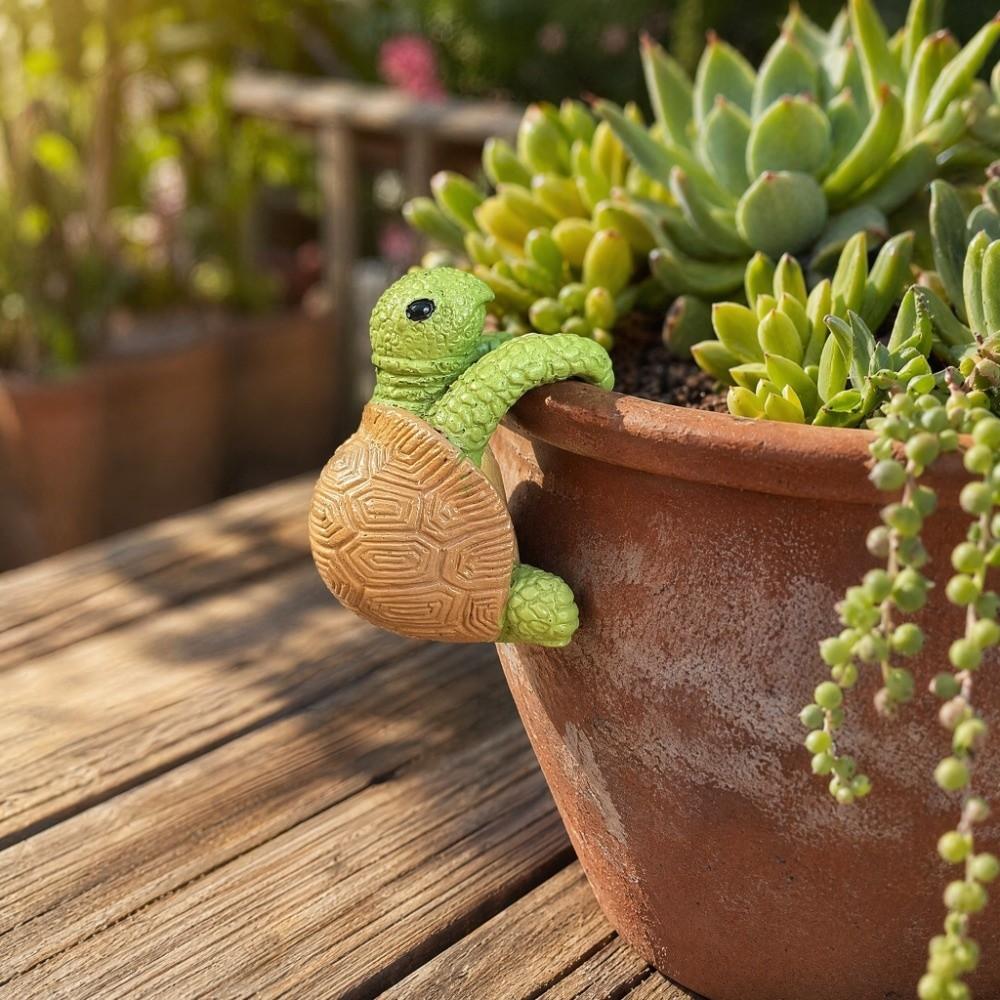 Potted Plant Partner Tortoise Climbing Garden Statue Garden Figurine Home Living Room