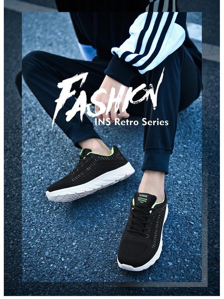 Мужские кроссовки большого размера с дышащей сеткой для бега на осень/зиму - легкая и мягкая повседневная спортивная обувь