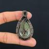 Prehnite Gemstone Pure Copper Wire Wrapped Handmade Jewelry Pendant